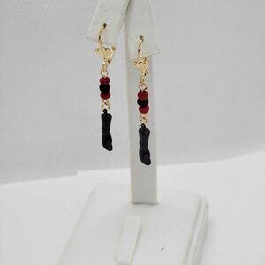 Brazilian 18k gold filled Azabache  earrings